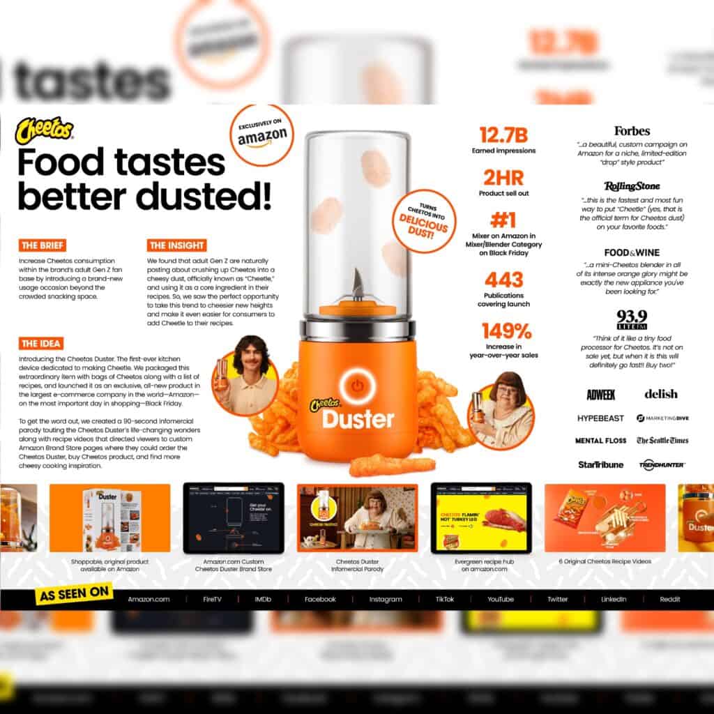 Cheetos Duster_Cheetos, Amazon & OMD- WINNER